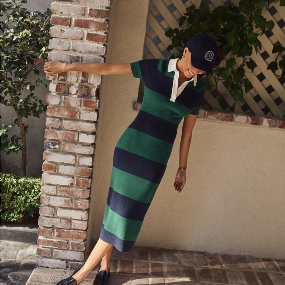 Vol. 28 Rugby Collared Midi Sweater Dress